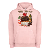 Pigment Salmon merry christmas cupcake chocolate Urban Hoodie - CowGirlArtShop