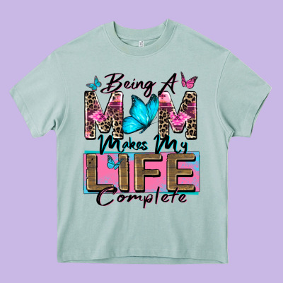 Being A Mom Makes My Life Complete Heavy Core Tee Designed By Zillion Design Studio