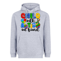Heather Grey child with autism on board Heavyweight Hoodie - Artiststas