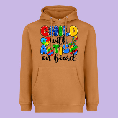 Child With Autism On Board Heavyweight Hoodie Designed By Artiststas