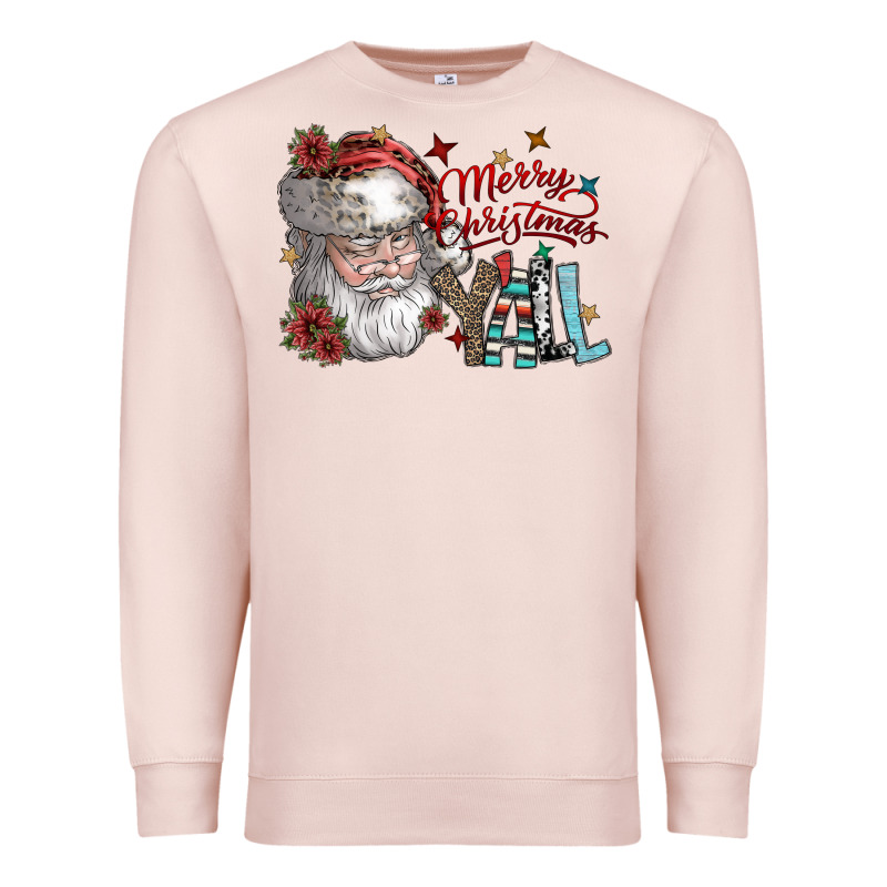 Merry Christmas Yall Premium Sweatshirt by SublimationCraftShop | Teevron