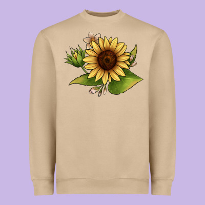 Sunflower Heavyweight Sweatshirt Designed By Jahusdesignshop