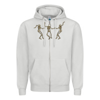 Dove Grey dancing skeletons Zipper Hoodie - MaliasSmallBusiness
