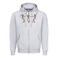 Heather Grey dancing skeletons Zipper Hoodie - MaliasSmallBusiness