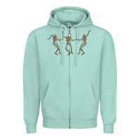Seafoam dancing skeletons Zipper Hoodie - MaliasSmallBusiness