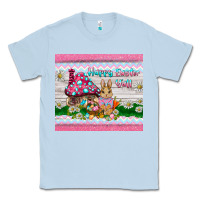 Dusty Blue happy easter y'all  rabbit Classic Tee - BarkalooDesign