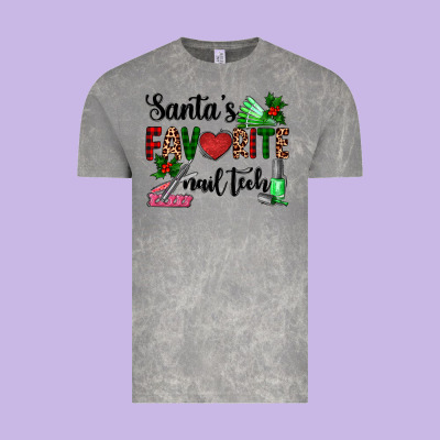 Santa's Favorite Nail Tech Vintage Tee Designed By Adodesignshop