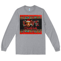 Heather Grey love christmas highland cow and turquoise gemstone Long Sleeve Tee - Jasminsmagicworld