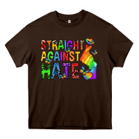 Chocolate Brown straight against hate pride lgbtq Heavy Core Tee - texasbilliewilder