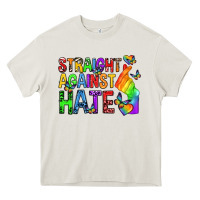 Cream straight against hate pride lgbtq Heavy Core Tee - texasbilliewilder