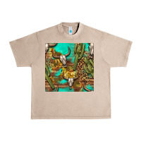 French Oak western bull skull and cactus seamless pattern Urban Heavy Tee - BundleAndBundleShop