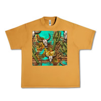 Peanut Butter western bull skull and cactus seamless pattern Urban Heavy Tee - BundleAndBundleShop