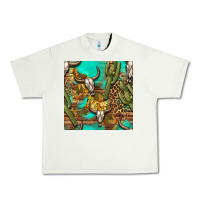 Pistachio western bull skull and cactus seamless pattern Urban Heavy Tee - BundleAndBundleShop
