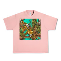 Salmon western bull skull and cactus seamless pattern Urban Heavy Tee - BundleAndBundleShop
