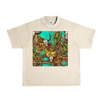 Sandshell western bull skull and cactus seamless pattern Urban Heavy Tee - BundleAndBundleShop
