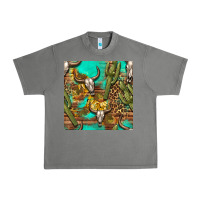 Tornado western bull skull and cactus seamless pattern Urban Heavy Tee - BundleAndBundleShop