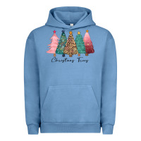 Pigment Pebble Blue christmas trees Urban Hoodie - CowGirlArtShop