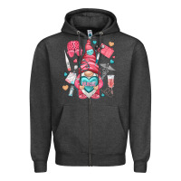Charcoal Heather nurse with heart Zipper Hoodie - NancyCooperArtShop
