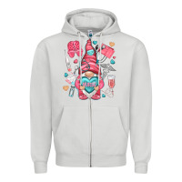 Dove Grey nurse with heart Zipper Hoodie - NancyCooperArtShop