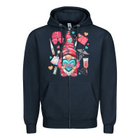 Navy nurse with heart Zipper Hoodie - NancyCooperArtShop