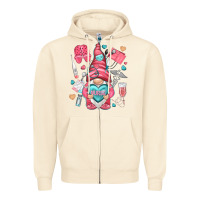 Sandshell nurse with heart Zipper Hoodie - NancyCooperArtShop