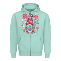 Seafoam nurse with heart Zipper Hoodie - NancyCooperArtShop