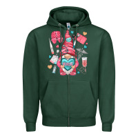 Sports Green nurse with heart Zipper Hoodie - NancyCooperArtShop