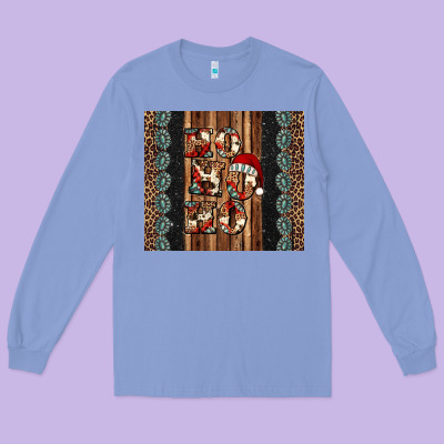 Ho Ho Ho Western Christmas Long Sleeve Tee Designed By Jasminsmagicworld
