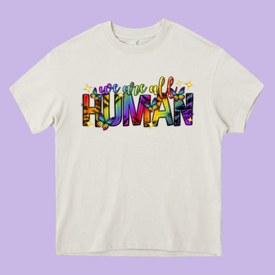 We Are All Human Pride Lgbtq Heavy Core Tee Designed By Texasbilliewilder