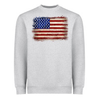 Heather Grey American flag Heavyweight Sweatshirt - JahusDesignShop