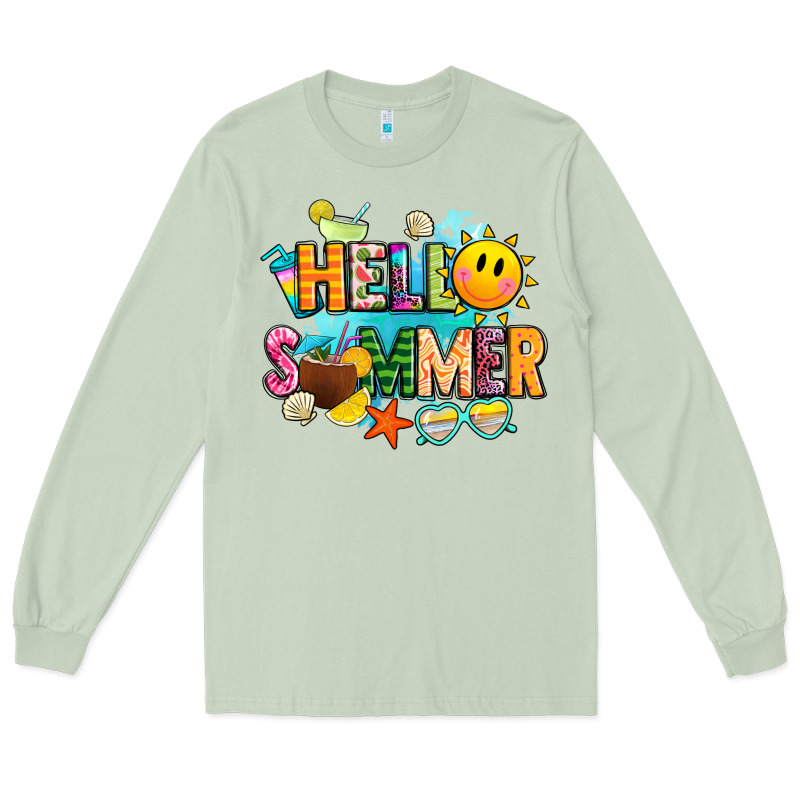 Hello Summer Long Sleeve Tee by JahusDesignShop | Teevron