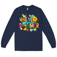 Navy hello summer Long Sleeve Tee - JahusDesignShop