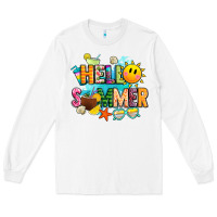 White hello summer Long Sleeve Tee - JahusDesignShop