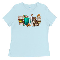 Baby Blue australian shepherd dog coffee cups Ladies Tee - texasbilliewilder