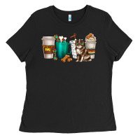 Australian Shepherd Dog Coffee Cups Ladies Tee | Teevron