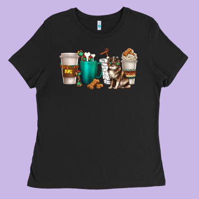 Ladies Tee australian shepherd dog coffee cups