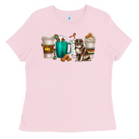 Bubblegum Pink australian shepherd dog coffee cups Ladies Tee - texasbilliewilder