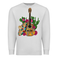 Dove Grey ,mexican sombrero guitar rose cactus Premium Sweatshirt - Artiststas