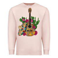 Pale Pink ,mexican sombrero guitar rose cactus Premium Sweatshirt - Artiststas