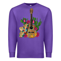 Purple ,mexican sombrero guitar rose cactus Premium Sweatshirt - Artiststas