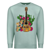 Seafoam ,mexican sombrero guitar rose cactus Premium Sweatshirt - Artiststas