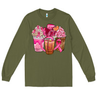 Army Green breast cancer coffee cups Long Sleeve Tee - NancyCooperArtShop