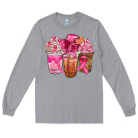 Heather Grey breast cancer coffee cups Long Sleeve Tee - NancyCooperArtShop