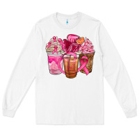 White breast cancer coffee cups Long Sleeve Tee - NancyCooperArtShop