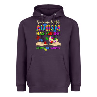 Plum someone with autism has taught me love needs no wo Heavyweight Hoodie - Artiststas