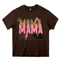 Chocolate Brown mama mama mama lightning bold Heavy Core Tee - Zillion Design Studio