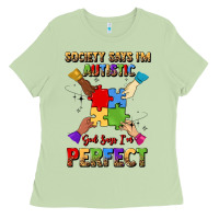 Matcha society says i'm autistic god says i'm perfect Ladies Tee - JahusDesignShop