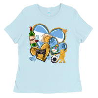 Baby Blue argentina  hearts Ladies Tee - texasbilliewilder