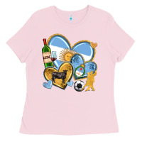 Bubblegum Pink argentina  hearts Ladies Tee - texasbilliewilder