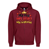 Burgundy my day my way my birthday Zipper Hoodie - MaliasSmallBusiness